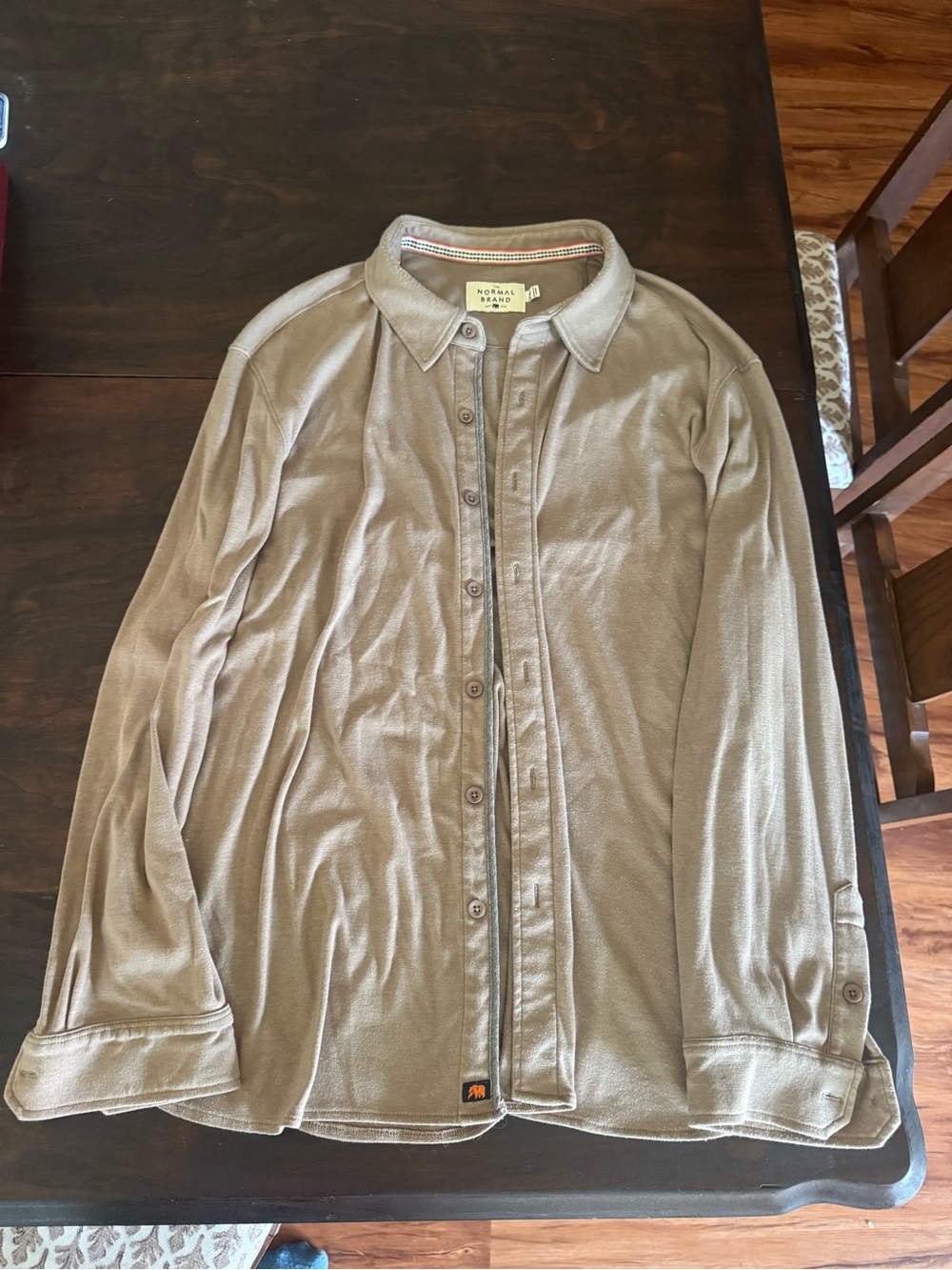 The Normal Brand Olive-Brown Button Front Shirt
